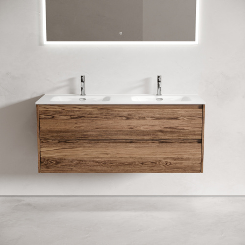 Тумба под раковину Sancos Libra LB120-2ECH 120х50 подвесная цвет коричневый - фото 4